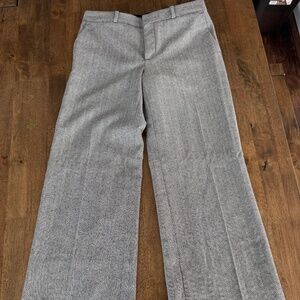 Banana Republic Black & White Herringbone Wide-Leg Pants